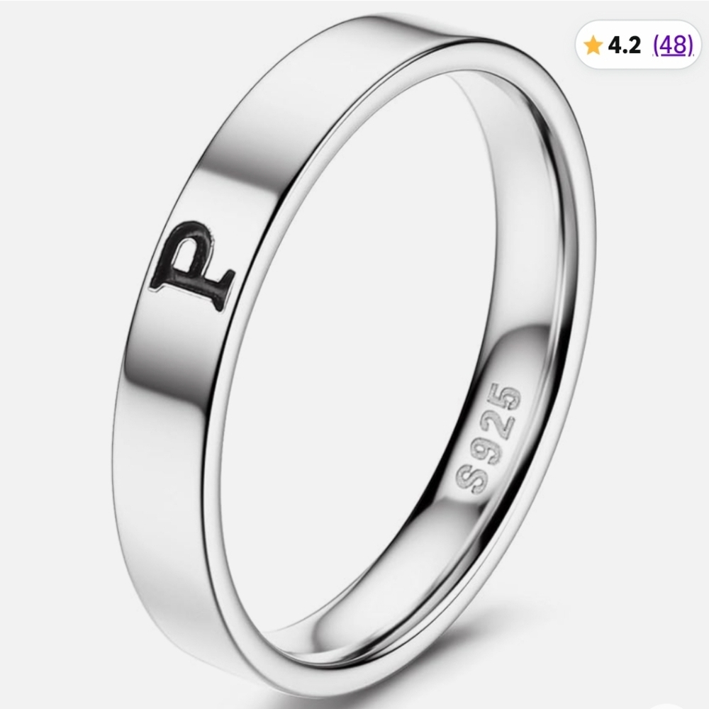 🆕️ Silver Initial Ring Letters R I P - Picture 3 of 3